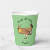 Darstellung des Cartoon von Großzügelgeflügel Pappbecher (Rückseite)