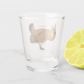 Darstellung des Cartoon von Großzügelgeflügel Schnapsglas (Rückseite)