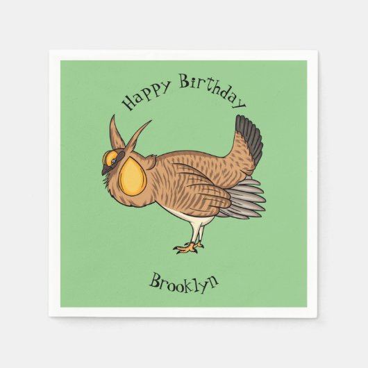 Darstellung des Cartoon von Großzügelgeflügel Serviette (Vorderseite)