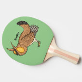 Darstellung des Cartoon von Großzügelgeflügel Tischtennis Schläger (Seitenansicht)