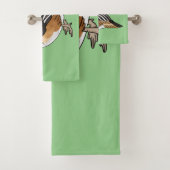 Darstellung des Cartoon von Meervögeln Badhandtuch Set (Insitu)