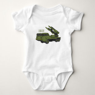 Darstellung des Cartoon von Militärraketen Baby Strampler