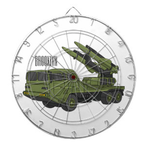 Darstellung des Cartoon von Militärraketen Dartscheibe