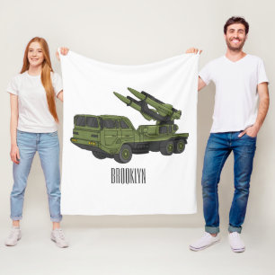 Darstellung des Cartoon von Militärraketen Fleecedecke