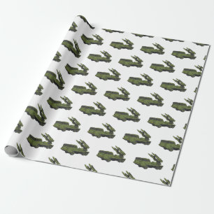 Darstellung des Cartoon von Militärraketen Geschenkpapier