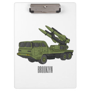 Darstellung des Cartoon von Militärraketen Klemmbrett