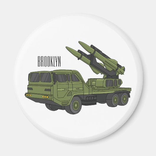 Darstellung des Cartoon von Militärraketen Magnet (Vorne)