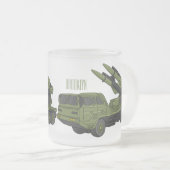 Darstellung des Cartoon von Militärraketen Mattglastasse (VorderseiteRechts)