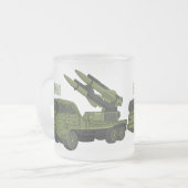 Darstellung des Cartoon von Militärraketen Mattglastasse (Vorderseite Links)