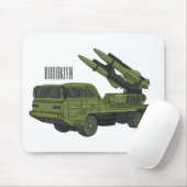 Darstellung des Cartoon von Militärraketen Mousepad (Mit Mouse)