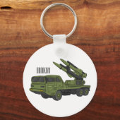 Darstellung des Cartoon von Militärraketen Schlüsselanhänger (Vorderseite)