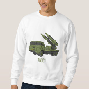 Darstellung des Cartoon von Militärraketen Sweatshirt