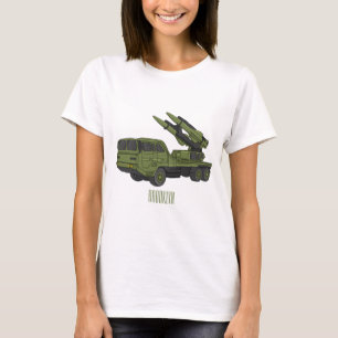 Darstellung des Cartoon von Militärraketen T-Shirt