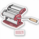 Darstellung des Cartoon von Pasta Maker Aufkleber (Vorderseite)
