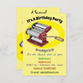 Darstellung des Cartoon von Pasta Maker Einladung (Vorne/Hinten)