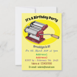 Darstellung des Cartoon von Pasta Maker Einladung