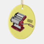 Darstellung des Cartoon von Pasta Maker Keramik Ornament (Rechts)