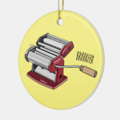Darstellung des Cartoon von Pasta Maker Keramik Ornament (Links)