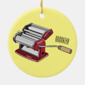 Darstellung des Cartoon von Pasta Maker Keramik Ornament (Hinten)