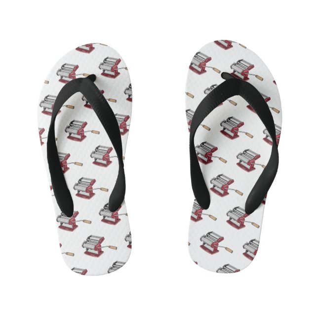 Darstellung des Cartoon von Pasta Maker Kinderbadesandalen (Fußbett)