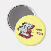 Darstellung des Cartoon von Pasta Maker Magnet (Vorderseite/Rückseite)