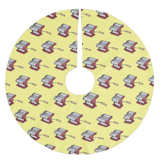Darstellung des Cartoon von Pasta Maker Polyester Weihnachtsbaumdecke (Vorderseite)