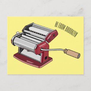 Darstellung des Cartoon von Pasta Maker Postkarte