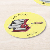 Darstellung des Cartoon von Pasta Maker Runder Pappuntersetzer (Angewinkelt)