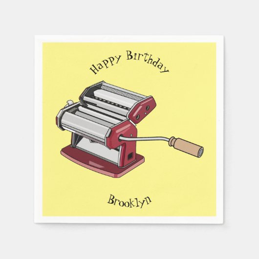 Darstellung des Cartoon von Pasta Maker Serviette (Vorderseite)