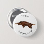 Darstellung des Cartoon von Schweinegrost/Schweine Button (Vorne & Hinten)