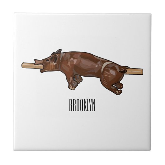 Darstellung des Cartoon von Schweinegrost/Schweine Fliese (Vorderseite)