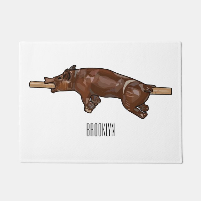 Darstellung des Cartoon von Schweinegrost/Schweine Fußmatte (Vorderseite)