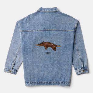 Darstellung des Cartoon von Schweinegrost/Schweine Jeansjacke
