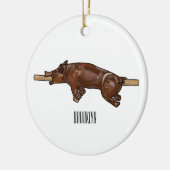 Darstellung des Cartoon von Schweinegrost/Schweine Keramik Ornament (Links)