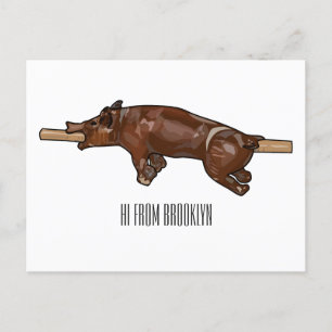 Darstellung des Cartoon von Schweinegrost/Schweine Postkarte