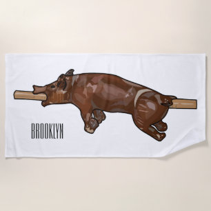 Darstellung des Cartoon von Schweinegrost/Schweine Strandtuch