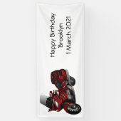 Darstellung des Cartoon von Touren in Motorrädern Banner (Vertikal)