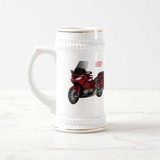 Darstellung des Cartoon von Touren in Motorrädern Bierglas (Links)