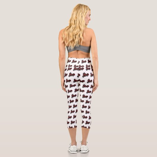 Darstellung des Cartoon von Touren in Motorrädern Capri Leggings (Rückseite)