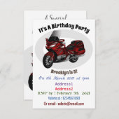 Darstellung des Cartoon von Touren in Motorrädern Einladung (Vorne/Hinten)