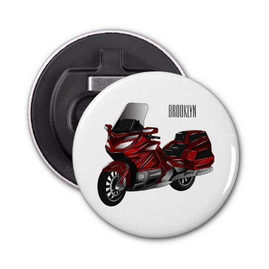 Darstellung des Cartoon von Touren in Motorrädern Flaschenöffner (Vorderseite)