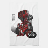 Darstellung des Cartoon von Touren in Motorrädern Geschirrtuch (Vertikal)