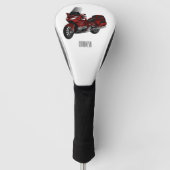 Darstellung des Cartoon von Touren in Motorrädern Golf Headcover (Vorderseite)