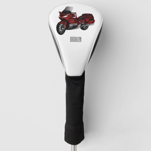 Darstellung des Cartoon von Touren in Motorrädern Golf Headcover (Vorderseite)