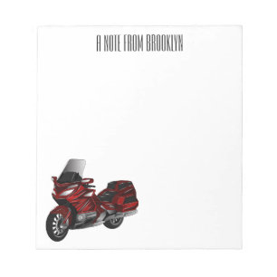 Darstellung des Cartoon von Touren in Motorrädern Notizblock