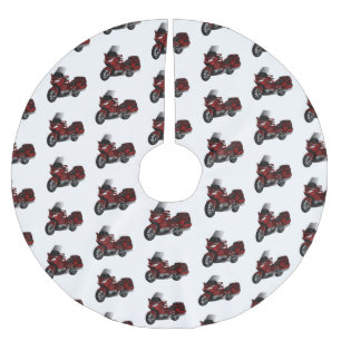 Darstellung des Cartoon von Touren in Motorrädern Polyester Weihnachtsbaumdecke