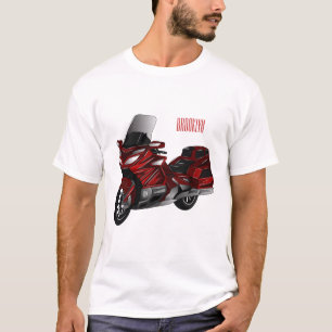 Darstellung des Cartoon von Touren in Motorrädern T-Shirt