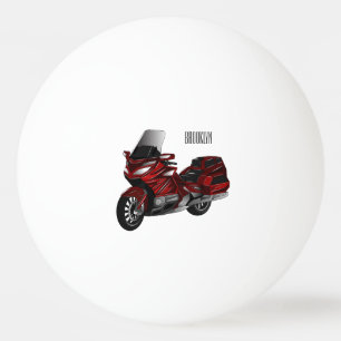 Darstellung des Cartoon von Touren in Motorrädern Tischtennisball