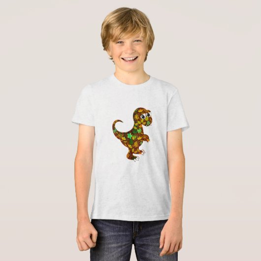 Darstellung des Dinosauriers Tri-Blend Shirt (Vorderseite voll)
