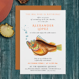 Darstellung des Fischs in der Retrofarbenfische Einladung